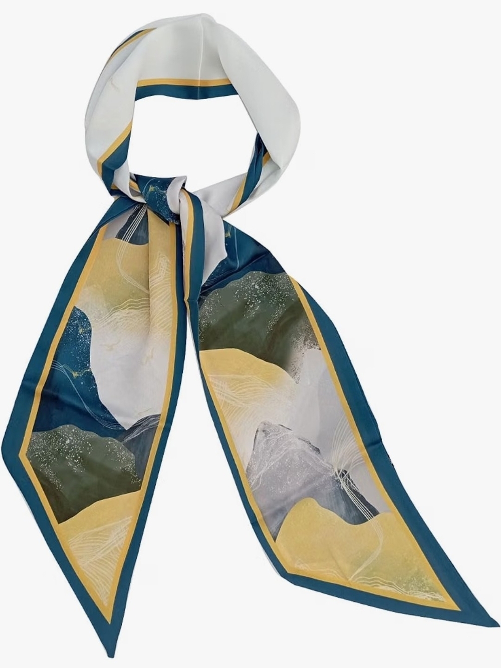 jeunecheval Scarf for Women, Silk Feeling Satin Ribbon Bandana Neck Scarf